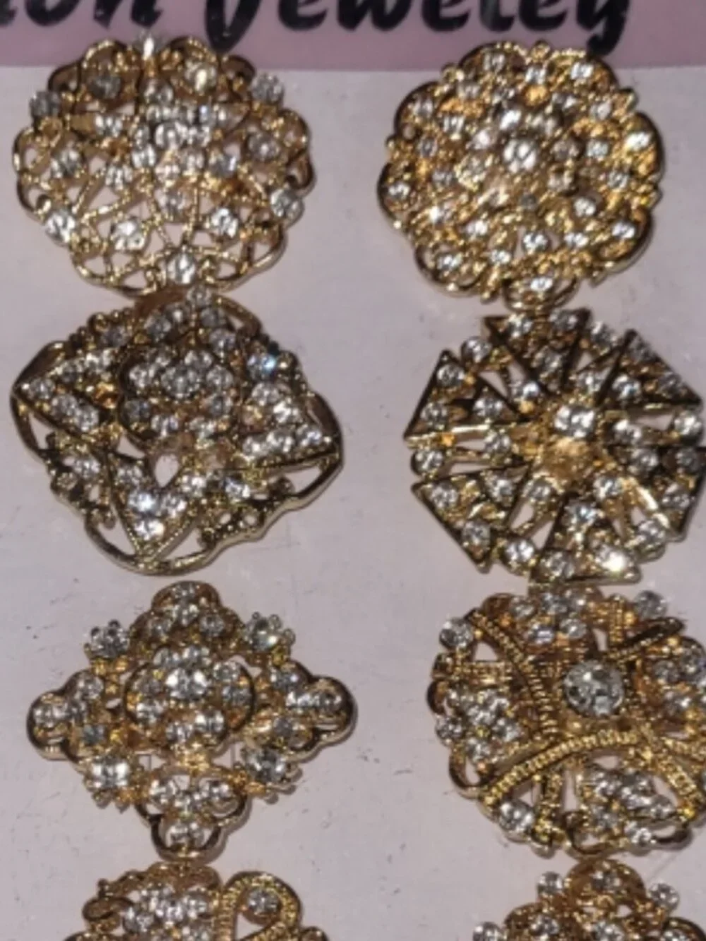 12pc Small Size Rhinestone Crystal Flower Brooches Pins Set